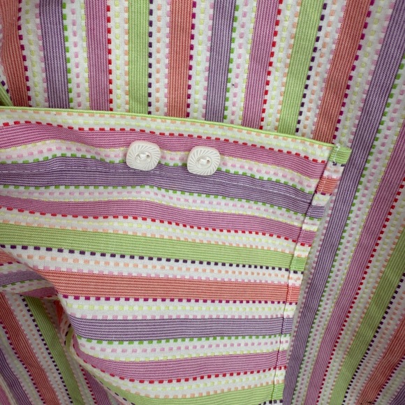 Foxcroft Wrinkle Free Button Up Top Striped Pastel‎ Career Casual Shirt 16W - Picture 9 of 13